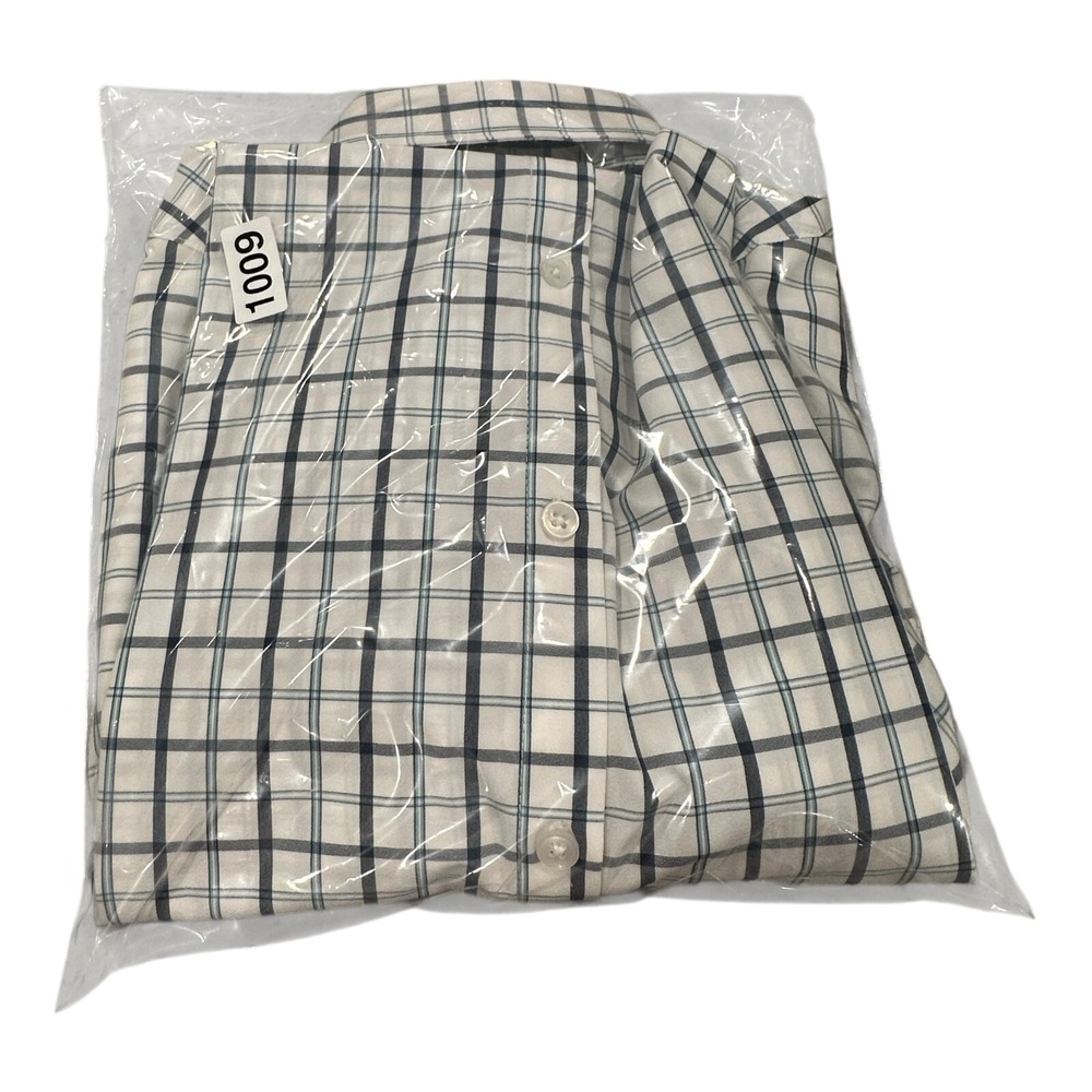 Men's Mizzen + Main Leeward Button Down Shirt‎ White Plaid Trim Fit Size Large - Picture 11 of 11